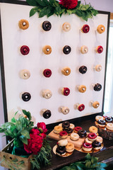 wedding decoration with color donuts