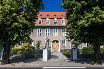 Fototapeta na wymiar Exterior view of Kanaan Care and Education Center in Szamotuly town, Poland