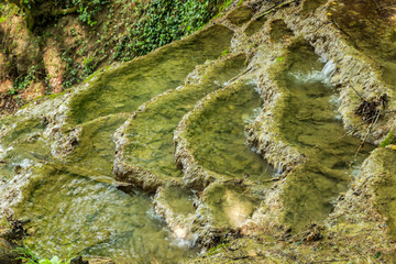 geo-logical formations of calcium carbonate bucamante waterfalls