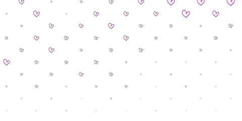 Light Pink vector template with doodle hearts.