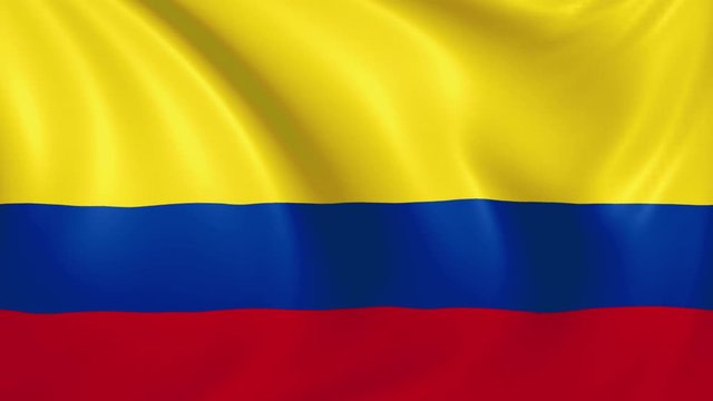 Colombia flag waving in the wind with high quality texture in 4K National Flag of Colombia Colombian