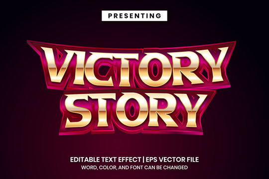 Victory story - Superhero movie logo style editable text effect