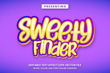 Sweety finder- cartoon comic logo style editable text
