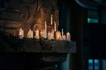 Obraz premium candles and church