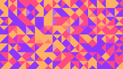 Abstract geometric background with red, orange and purple polygons.