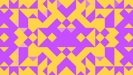Abstract geometric background with yellow and purple polygons.