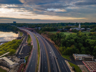 Aerial Sunrise in New Brunswick New Jersey