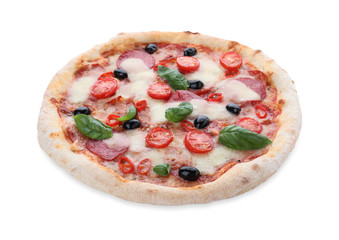 Hot delicious pizza Diablo isolated on white