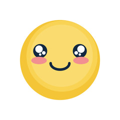 cute happy emoji icon, flat style