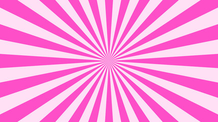 Abstract starburst background with pink rays. Banner vector illustration.