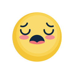 emoji coughing icon, flat style