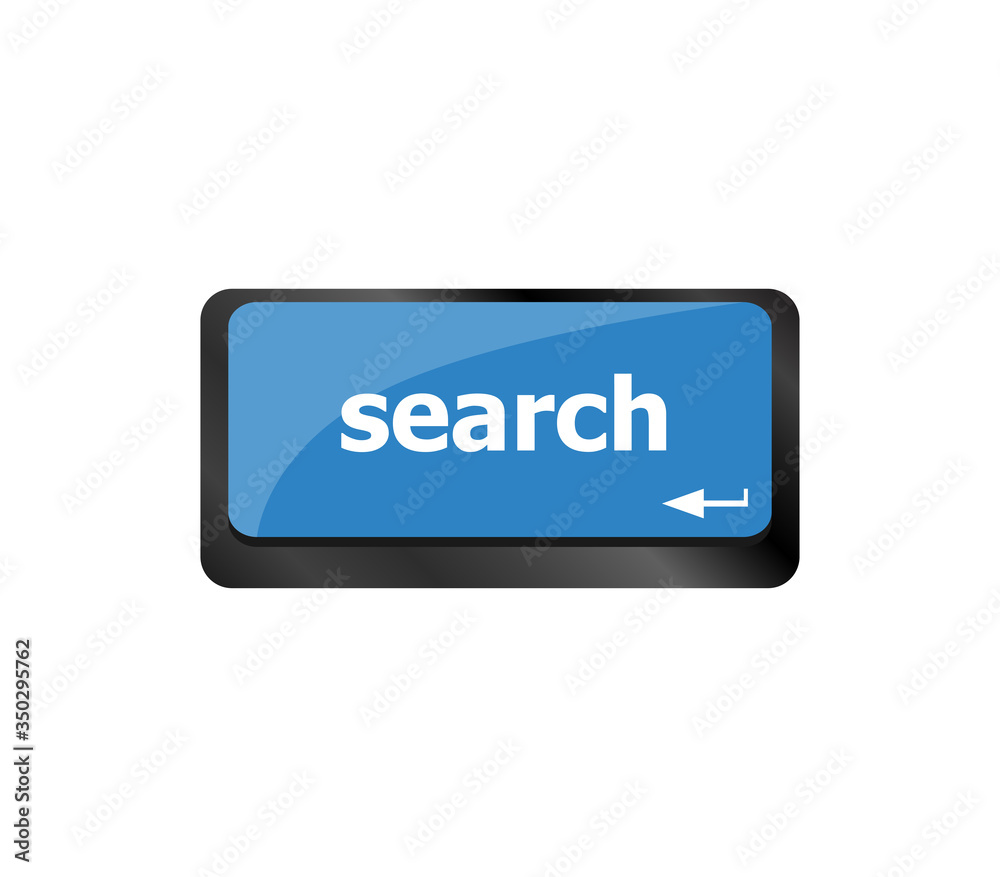 Poster computer keyboard key with search enter button