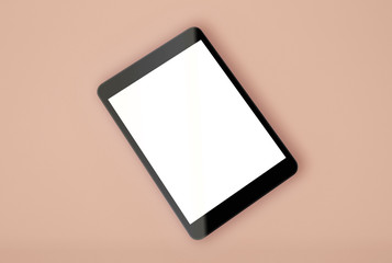 3D Illustration. Mockup of digital tablet with white screen.