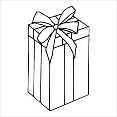 isolated on white background picture box with gifts Stock illustration vector design element for printing, scrapbooking, postcard