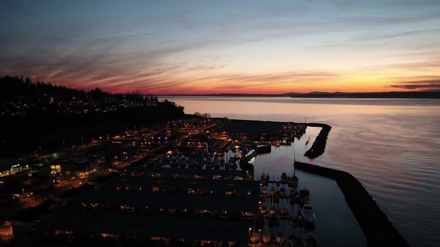 Marina at Edmonds Washington Drone Aerial Footage