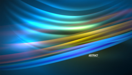 Fluid wave lines background. Trendy abstract layout template for business or technology presentation, internet poster or web brochure cover, wallpaper
