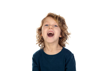 Funny boy with long hair