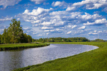 Fototapeta na wymiar The Morava River on the border between Slovakia and the Czech Republic
