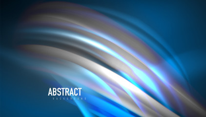 Creative fluid wave lines abstract background. Trendy abstract layout template for business or technology presentation, internet poster or web brochure cover, wallpaper