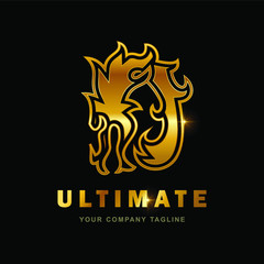 A vector illustration of dragon letter D initial Logo