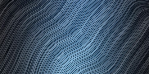 Dark BLUE vector background with bent lines. Abstract illustration with bandy gradient lines. Pattern for business booklets, leaflets
