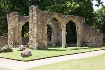 Fototapeta na wymiar The Abbey ruins in Abingdon, Oxfordshire, UK