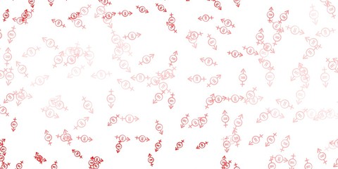 Light Red vector template with businesswoman signs.