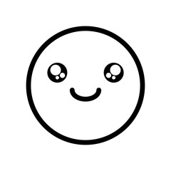 cute happy emoji icon, line style