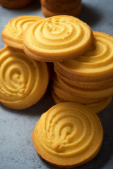 Butter cookies close up