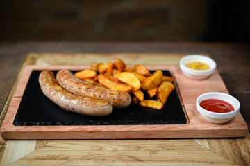 sausages and potatoes