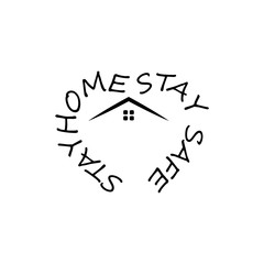 Stay home icon in trendy flat design