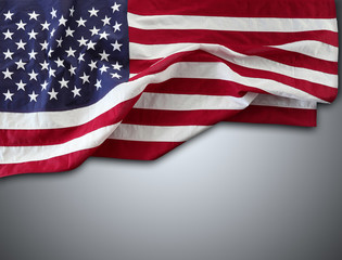 Fototapeta premium USA flag on grey