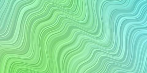 Light Green vector background with curves. Abstract gradient illustration with wry lines. Pattern for booklets, leaflets.