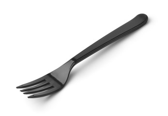 Disposable black plastic fork