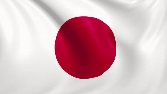 Japan flag waving in the wind with high quality texture in 4K National Flag of Japan Japanese