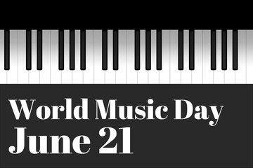 Fototapeta premium World Music Day. June 21. Holiday concept. Template for background, banner, card, poster with text inscription. Vector EPS10 illustration.