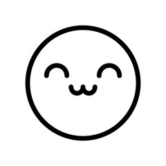 Happy emoji face icon, line style