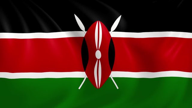 Kenya flag waving in the wind with high quality texture in 4K National Flag of Kenya Kenyan