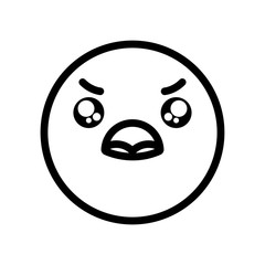 angry emoji face icon, line style