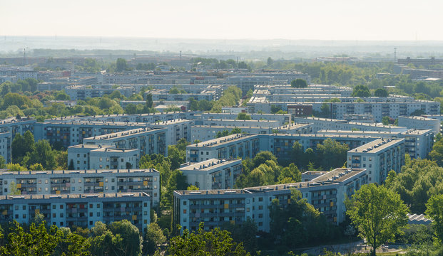 View of the residential area of Berlin - Marzahn-Hellersdorf district. Germany.
