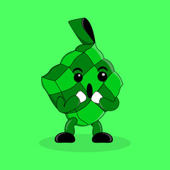 illustration vector graphic of ketupat eid Fitri mascot