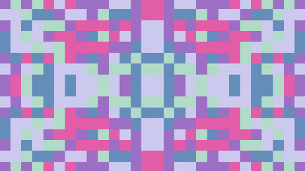 Abstract geometric background with pink, red, blue and purple polygons.