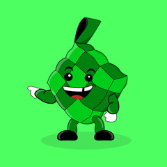 illustration vector graphic of ketupat eid Fitri mascot