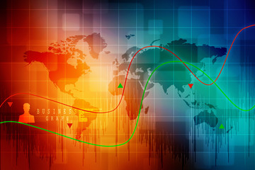 2d rendering Stock market online business concept. business Graph 