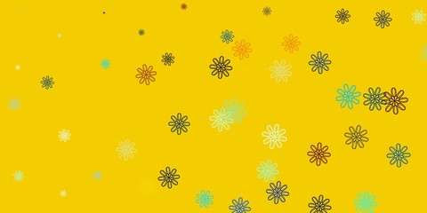 Light Blue, Yellow vector natural layout with flowers.