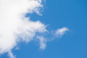 Obraz premium A white cloud is floating in the sky. Minimalist background image.