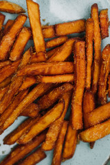 Fried potatoes close-up.