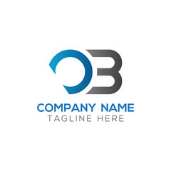 Fototapeta premium Initial Simple Letter OB Logo Design Vector Template. Abstract Minimal OB Letter Logo Design