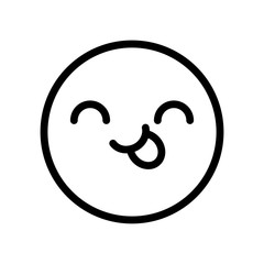 happy emoji with tongue out, line style