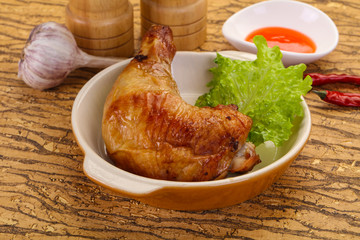 Roasted chicken leg